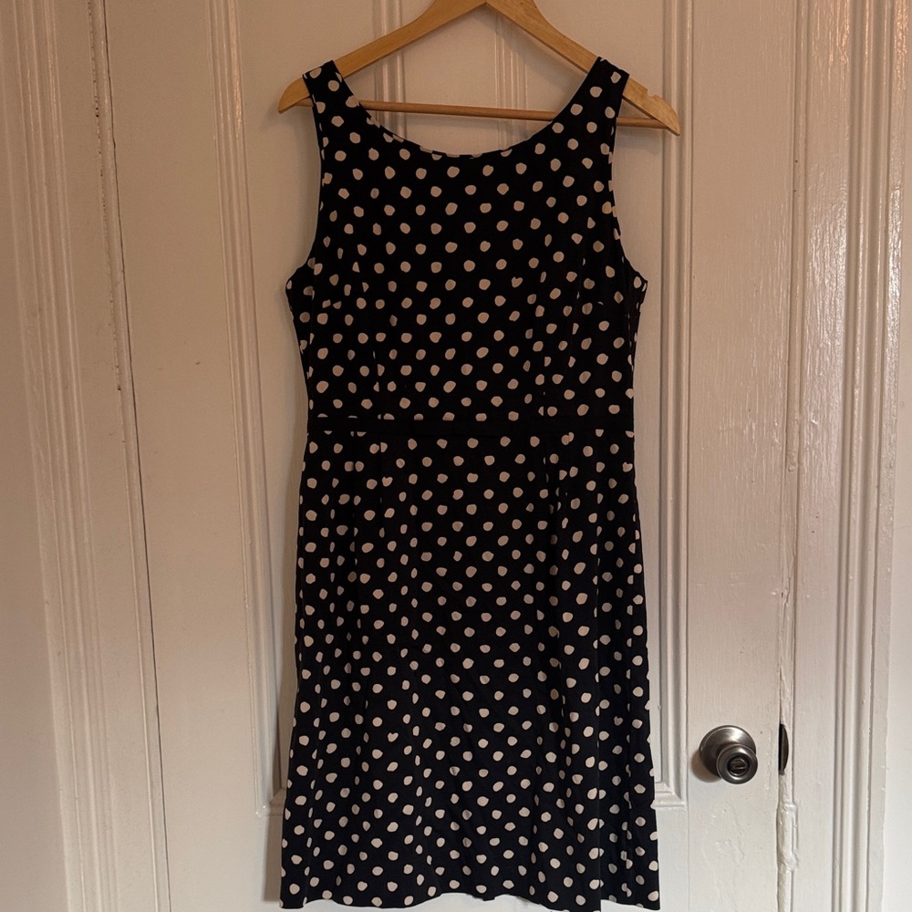 Kate Spade Black and White Polka Dot Midi Dress